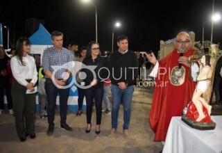 Inauguran una ermita con la imagen de San Pantaleón, en la intersección de Ruta 4 y acceso Juan Perón 1