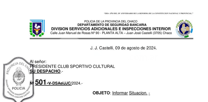 Cultural de Castelli y Potrero suspendido 10