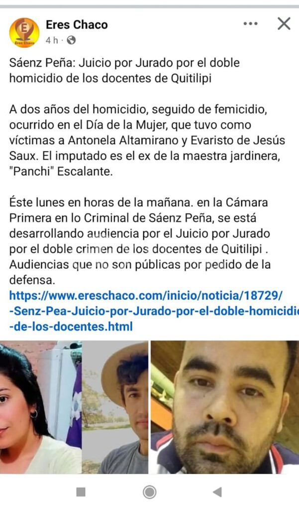 Golpe bajo a las familias de Antonella y Evaristo - Quitilipi.com.ar Golpe bajo a las familias de Antonella y Evaristo 18