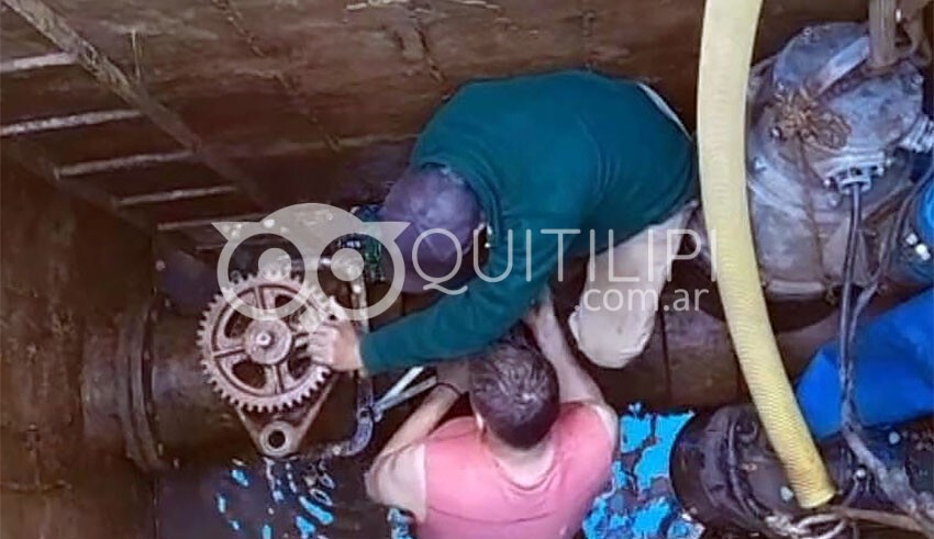 Sameep reparó la válvula de ingreso de agua a Quitilipi 13