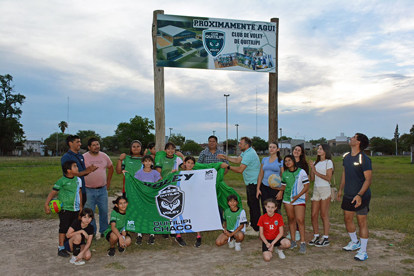 Quitilipi Vóley asentó su piedra fundamental en el terreno donde se levantará el club 18