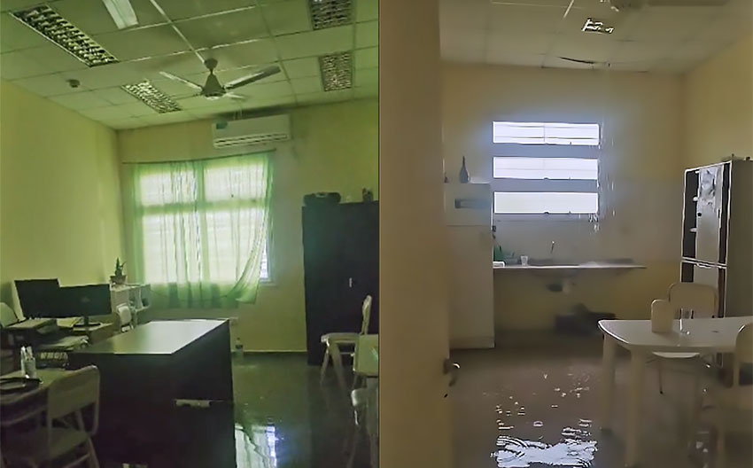 La lluvia preocupa a los directivos del IES, ya que llueve más adentro del establecimiento que afuera 16