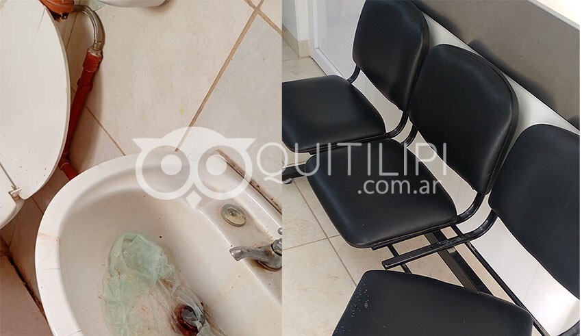 Destrozos en los sanitarios y galería del Hospital de Quitilipi 16