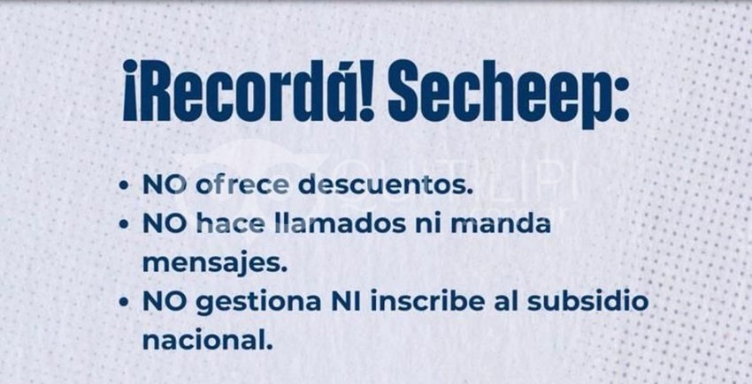 Secheep avisa a la población 16