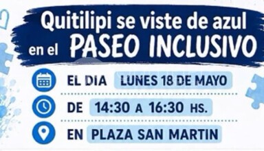 Quitilipi se viste de azul: invitan a la comunidad a un Paseo Inclusivo por el Autismo - Quitilipi.com.ar Quitilipi se viste de azul: invitan a la comunidad a un Paseo Inclusivo por el Autismo 1