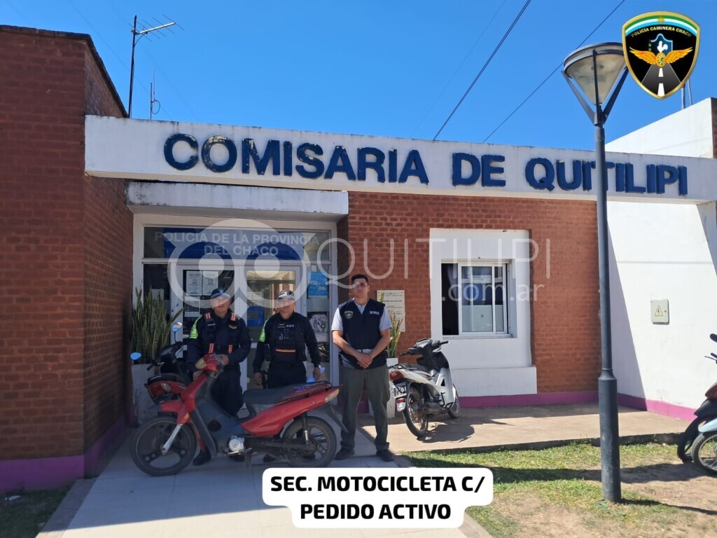 La Policía Caminera en Quitilipi recupera una moto robada y detienen a un prófugo en la Ruta 4 y 95 5