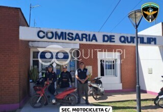 La Policía Caminera en Quitilipi recupera una moto robada y detienen a un prófugo en la Ruta 4 y 95 50