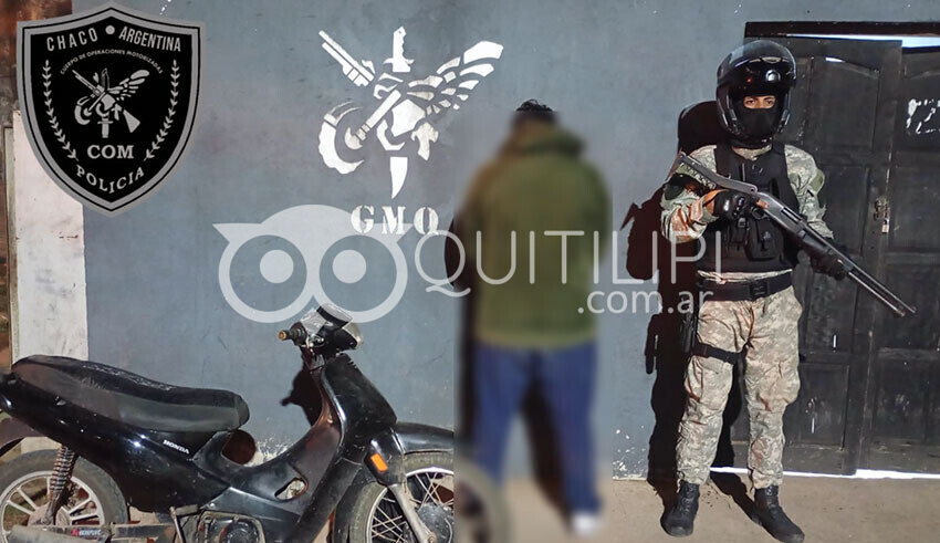 Operativos del COM en Quitilipi: seis demorados y el secuestro de una Moto robada hace 12 años 13
